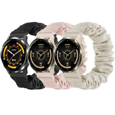 Imagem de Pulseiras elásticas elásticas compatíveis com Garmin Venu 3/Venu 2/Vivoactive 4, pulseira elástica esportiva de nylon de 22 mm para Forerunner 265/Forerunner 255 para mulheres e homens (pacote com 3)