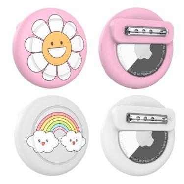 Imagem de SZJCLTD Suporte de rastreador para AirTag com pino, rastreador GPS leve oculto seguro para crianças, compatível com Apple Air Tags, pacote com 2 para crianças, idosos, coleira de animais de estimação