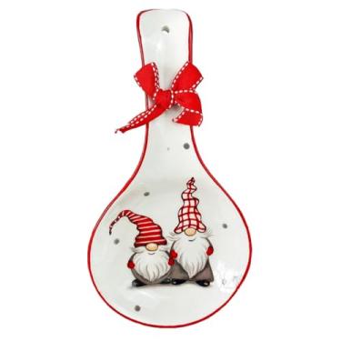 Imagem de PRETYZOOM Descanso de Colher de Cerâmica de Natal, Suporte para Pauzinhos Em Formato de Colher, Suporte Decorativo para Utensílios de Cozinha, Branco