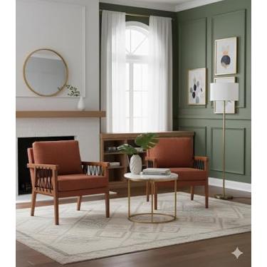 Imagem de Poltrona Lumy Linho Premiun Terracota - 2 Unidades - Sala de espera, clínica, salão, recepção