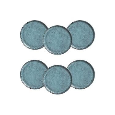 Imagem de Conjunto de Pratos de Sobremesa Porto Brasil Linhas Night Sky Azul 21,5cm - 6 Peças