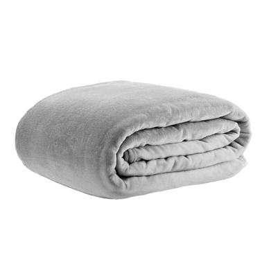 Imagem de Cobertor Lumini Queen 2,20x2,40 Prata, Extra Macio 300g/m�, Toque de Seda, Aveludado, Antial�rgico e F�cil de Lavar - Altihaus