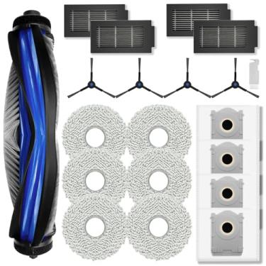 Imagem de Cleptorize Kit de acessórios para aspirador robótico Omni ECOVACS DEEBOT T50 Pro Omni/ T50, peças de reposição com 1 escova principal, 6 esfregões, 4 sacos de pó, 4 filtros HEPA, 4 escovas laterais