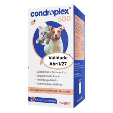 Imagem de Condroplex 500 mg 60 Comprimidos Avert Suplemento Para Articulações Cã