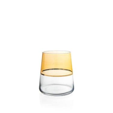 Imagem de Copo Copa E Cia Duo Filetado Ouro 380ml Em Vidro âmbar