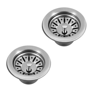 Imagem de Kit 2 Válvula Americana Inox Escoamento Pia 3.1/2`` Forusi