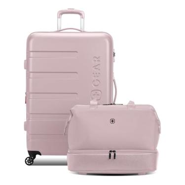 Imagem de SwissGear 7366 Hardside Mala expansível com rodas giratórias, rosa, conjunto de 2 peças (Weekender/27), rosa, 2-Piece Set (Weekender/27), Mala expansível 7366 Hardside com rodas giratórias