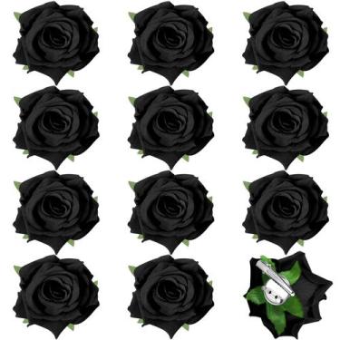 Imagem de Clipe de cabelo Yilloog Rose Flower, 7 cm, broche em forma de gancho, 