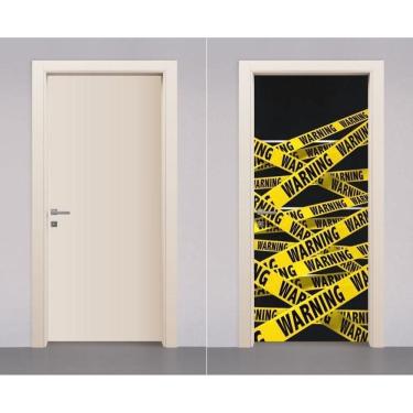 Imagem de Adesivo Envelopamento Decorativo De Porta Warning Aviso