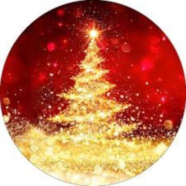 Imagem de Painel Redondo Natalino Capa Estampada De Árvore De Natal Decoração Pa