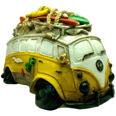 Imagem de Kombi Cofre De Gesso Colorida Enfeite Decorativo - AY, Amarela