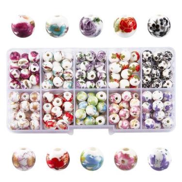 Imagem de Miçangas PH PandaHall 200 unidades de miçangas de flores de porcelana 