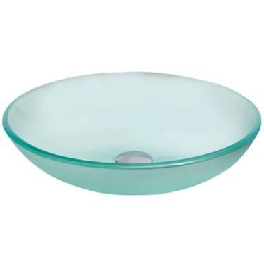 Imagem de Cuba de Apoio de Vidro Temperado com Válvula 35 cm Fosca - 036-1 - CRIS-METAL