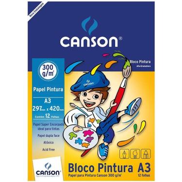 Imagem de Bloco pintura branco A3 300g com 12 folhas Canson