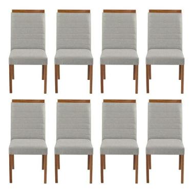 Imagem de Kit 8 Cadeiras Decorativas Sala de Jantar Luxo Sueli Facto Prata - Moz