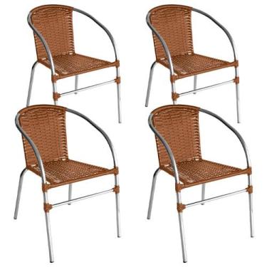 Imagem de Kit 4 Cadeiras Pool Alumínio Fibra Sintética Gourmet Acesse Móveis, Ca
