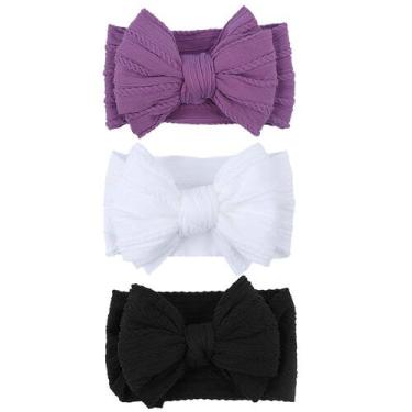 Imagem de Faixas de cabelo para meninas LemonSpace, pacote com 3 laços de nylon 