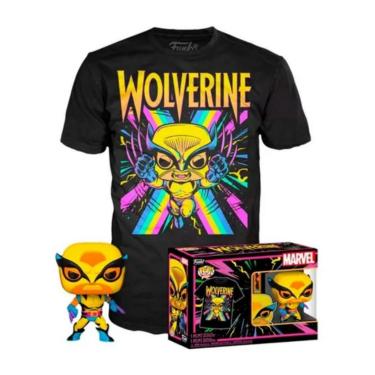 Imagem de Funko Pop Tees Box Marvel 802 Wolverine Black Light + Camiseta M