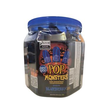 Imagem de Pote Pirulito Pop Monsters Blueberry 18 Unidades - Best Pop