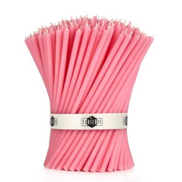 Imagem de Danilovo Velas finas de cera de abelha – sem gotejamento, sem fumaça, altas, decorativas, velas perfumadas de mel, ideais para oração da igreja, rituais, decoração ou aniversário – 16 cm x 0,5 cm