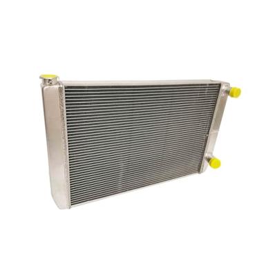 Imagem de Radiador universal de corrida JSD 2 fileiras de passagem dupla em alumínio 78,7 cm x 48,3 cm x 7,6 cm compatível com Chevy GM 917-340-31