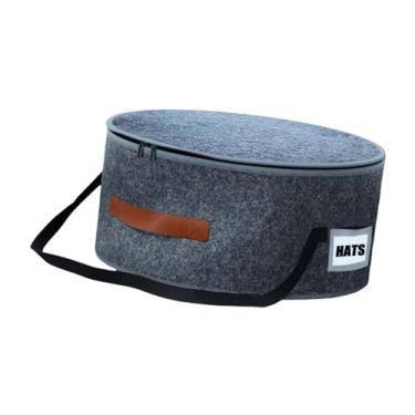 Imagem de Fenteer Caixa de armazenamento de chapéu dobrável, organizador de feltro, balde, dobrável, grande capacidade, aba redonda, chapéus, organizador para sala de