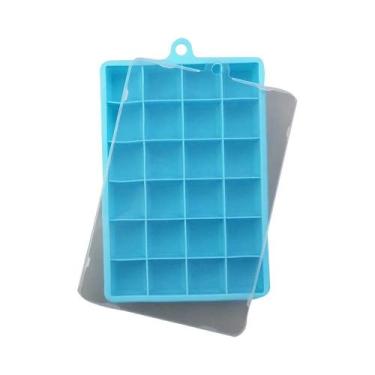 Imagem de Forma De Gelo De Silicone Com 24 Cavidades E Tampa, Não Tóxica, Grande