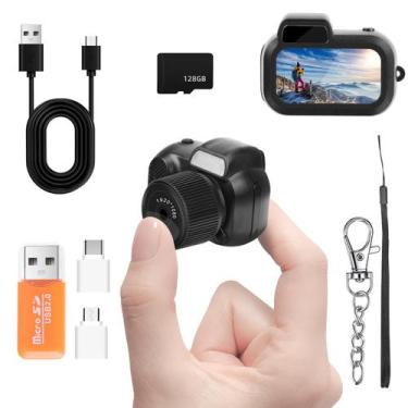 Imagem de Câmera de chaveiro Mini FHD 1080p 8MP com cartão SD de 32GB 128GB - Ma