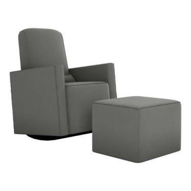 Imagem de Poltrona De Balanço 66cm Com Puff Multimóveis Cr45268 Cinza - MULTIMOV