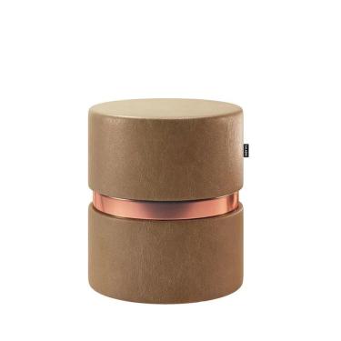 Imagem de Puff Decorativo Redondo Porto Luxo -one Courissimo Amarula