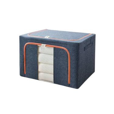 Imagem de Caixa Organizadora de Roupas Azul Escuro Empilhável Dobrável