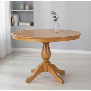 Imagem de Mesa de Jantar 4 Lugares Redonda Tampo de Madeira Maciça Gardênia - Ar