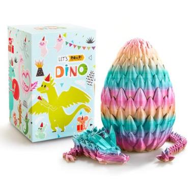 Imagem de Dragon Egg OasisLuxe impresso em 3D com dragão de cristal articulado