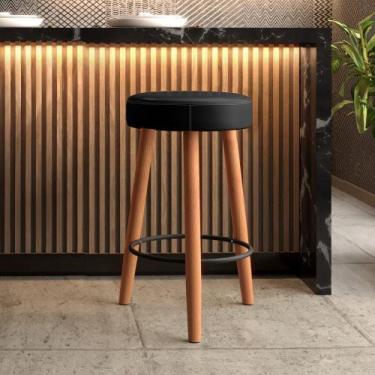 Imagem de Banco Banqueta Alta 70cm x 34cm x 34cm para Balcão de Cozinha Área Gou