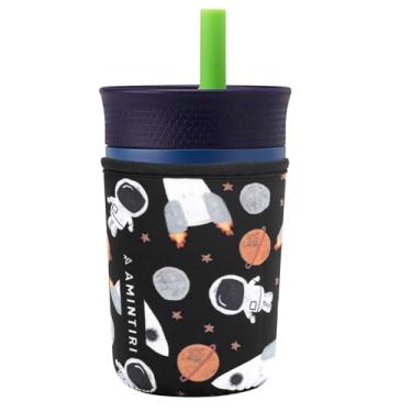 Imagem de Linda manga para crianças Owala 340 g e copo Zak 425 g, capa de neoprene compatível com copo infantil Owala, copo Zak, garrafa de água resistente a arranhões para meninos e meninas para a escola