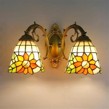 Imagem de Luminária de parede retrô americana LED de luxo e criativa para sala de estar, restaurante, quarto, escritório, casa de campo, hotel, café, bar, corredor, penteadeira, banheiro, espelho (2 l