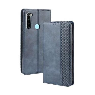 Imagem de Capa para Xiaomi Redmi Note 8T,Retro Flip magnético,Caso de telefone de couro PU,Design de carteira com 3 slots de cartão e 1 clipe de dinheiro -Blue