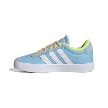 Imagem de adidas Tênis de skate unissex infantil Vl Court 3.0 (infantil), Céu claro/branco/amarelo, 16