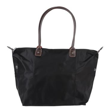 Imagem de RiToEasysports Bolsa de Ombro para Mulheres, Bolsa de Ombro de Tecido Oxford para Academia de Viagens de Escritório (Preta)