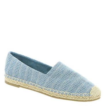 Imagem de Minnetonka Espadrille feminino Pam – Feito à mão com forro de tecido de microcamurça, sola de borracha MinnFLEX, elástico gore, cabedal de tecido estampado e palmilha acolchoada, Jeans, 35