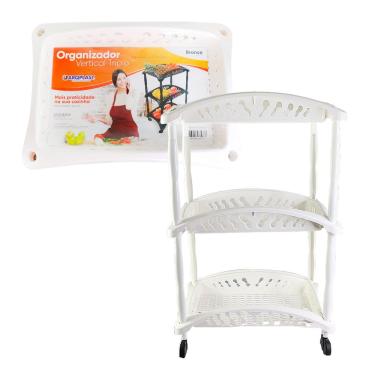 Imagem de Organizador Vertical Triplo Fruteira Branco 3 Andares