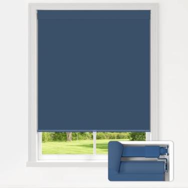 Imagem de LazBlinds Persianas sem perfuração para janelas internas, persianas blackout blackout, persianas blackout sem fio, tecido com isolamento térmico, proteção UV para casa e escritório, 68,5 cm L x 122 cm