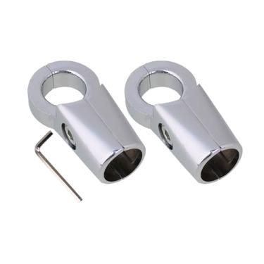 Imagem de Conector de tubulação de 3 vias de tubulação de alumínio com ângulo ajustável e tubo redondo de encaixe de 25 mm cor prata