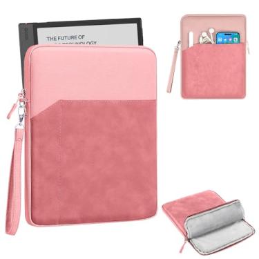 Imagem de Capa para notebook ePaper BOOX Note Air5 C de 10,3 polegadas, bolsa de armazenamento KONXISA compatível com Boox Note Air 5 C 26.2 cm, capa protetora com proteção de 360°, rosa