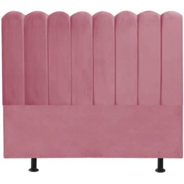 Imagem de Cabeceira Nuvem Cama Box Solteiro 90 Cm Alanis Suede Rosa