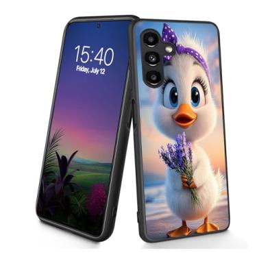 Imagem de Bxgolkgd Projetada para Galaxy A17 5G, capa protetora antiderrapante de silicone TPU macio e fino à prova de choque para Samsung Galaxy A17 5G 2025 de 6,7 polegadas - Pato fofo de desenho animado