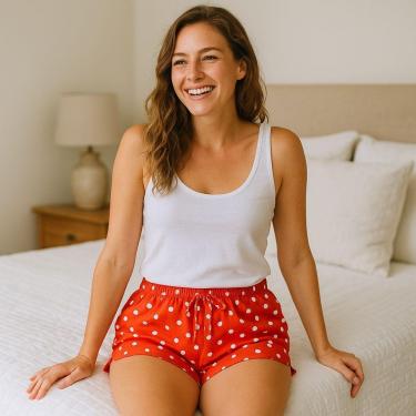 Imagem de Short Viscose Estampado Feminino, Cordão Para Laço-Feminino