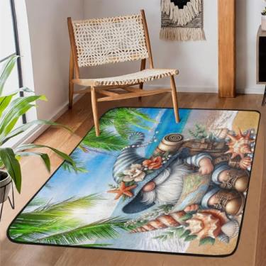 Imagem de Tapete de área para sala de estar, lavável à máquina, anões, verão, litoral, antiderrapante, tapete macio, para sala de estar, quarto, sala de jantar, berçário, cozinha, decoração de casa
