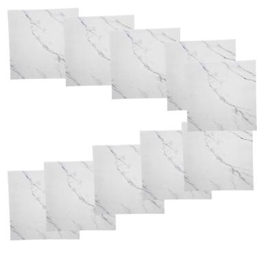 Imagem de Placa Adesiva Autocolante Marmore Falso kit 10 Uni Papel Parede Sala Cozinha Decoraçao Ambiente Obra Reforma