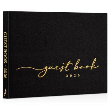 Imagem de Lanpn Livro de convidados de casamento 2026 - Livro de visitas de formatura de linho recepção de casamento com 108 páginas em branco para fazer login e fotos - Livro de visitas Polaroid para casamento